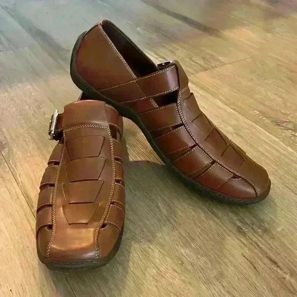 Donald Pliner Mens Fisherman Brown Leather Sandal Loafers Size - 9